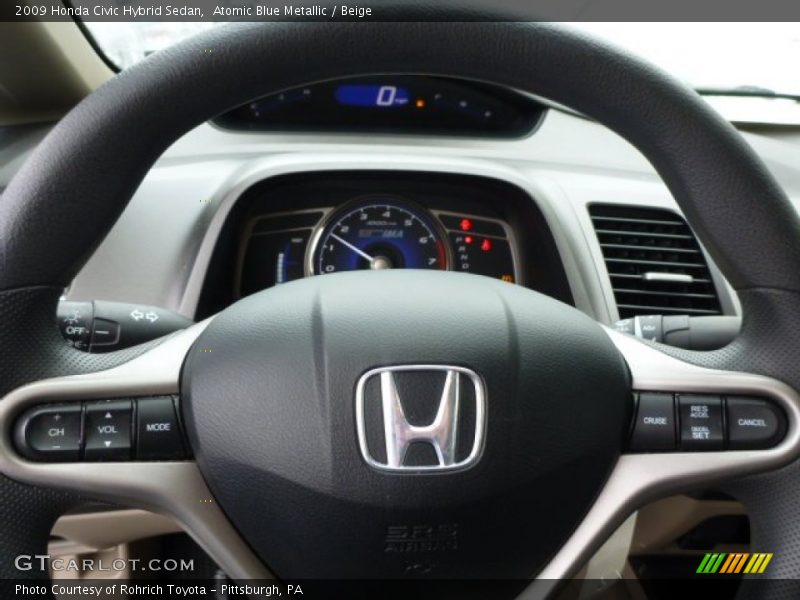 Atomic Blue Metallic / Beige 2009 Honda Civic Hybrid Sedan