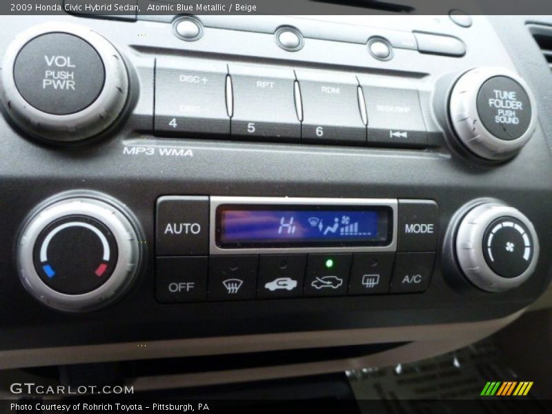Atomic Blue Metallic / Beige 2009 Honda Civic Hybrid Sedan