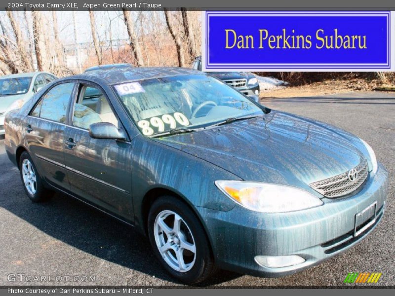 Aspen Green Pearl / Taupe 2004 Toyota Camry XLE