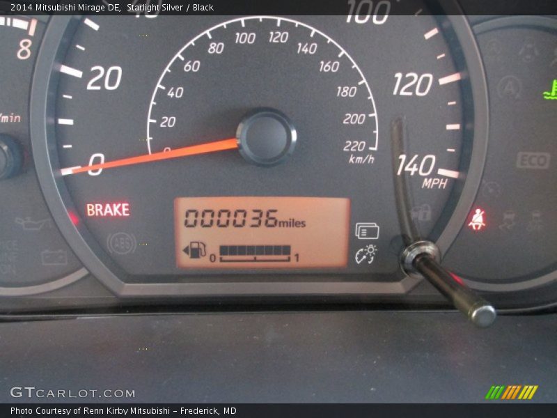 Starlight Silver / Black 2014 Mitsubishi Mirage DE