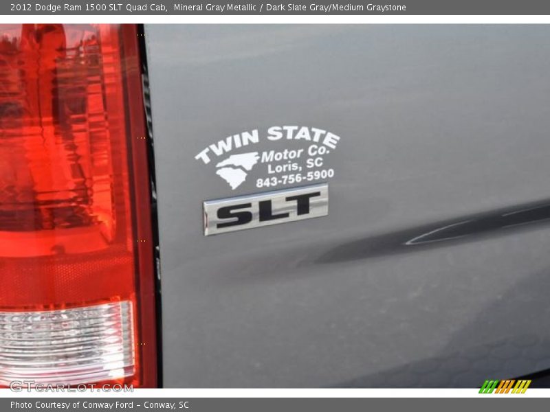Mineral Gray Metallic / Dark Slate Gray/Medium Graystone 2012 Dodge Ram 1500 SLT Quad Cab