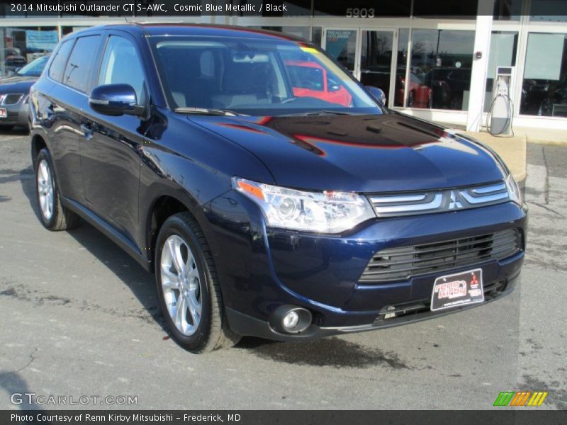 Cosmic Blue Metallic / Black 2014 Mitsubishi Outlander GT S-AWC
