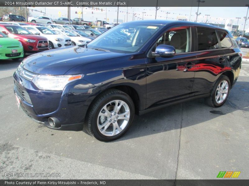 Cosmic Blue Metallic / Black 2014 Mitsubishi Outlander GT S-AWC