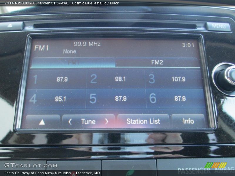 Cosmic Blue Metallic / Black 2014 Mitsubishi Outlander GT S-AWC