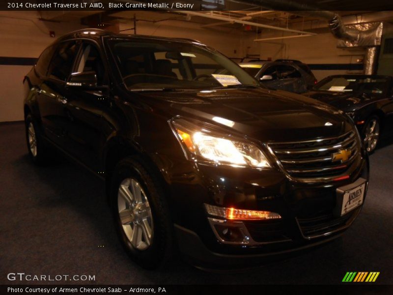 Black Granite Metallic / Ebony 2014 Chevrolet Traverse LT AWD