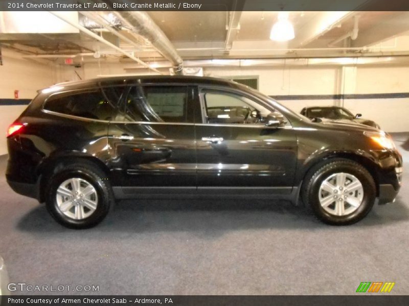 Black Granite Metallic / Ebony 2014 Chevrolet Traverse LT AWD