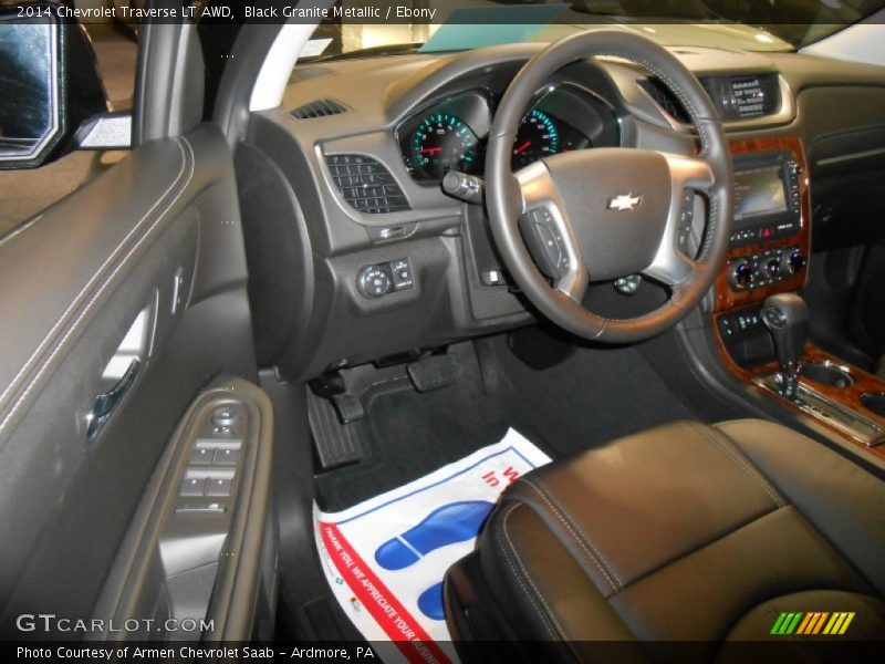 Black Granite Metallic / Ebony 2014 Chevrolet Traverse LT AWD