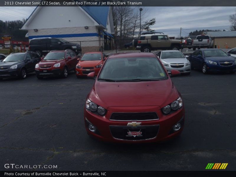 Crystal Red Tintcoat / Jet Black/Dark Titanium 2013 Chevrolet Sonic LTZ Sedan