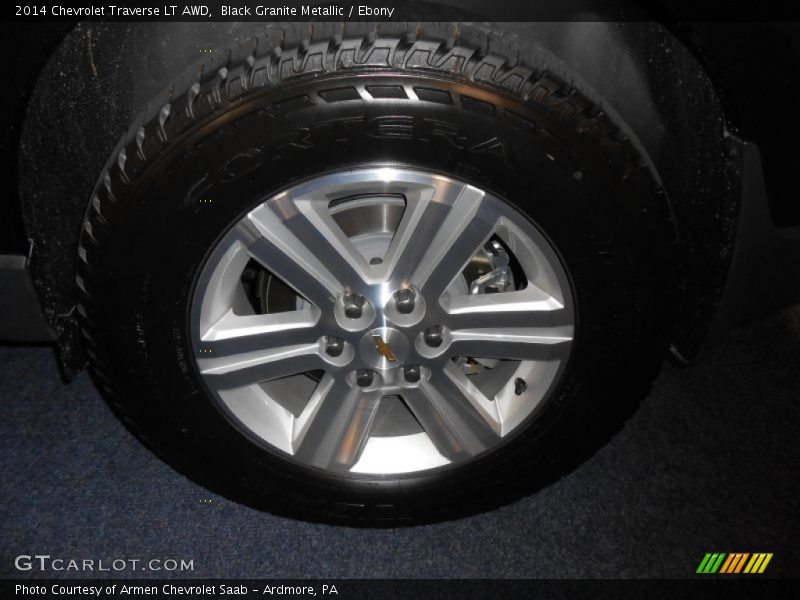 Black Granite Metallic / Ebony 2014 Chevrolet Traverse LT AWD