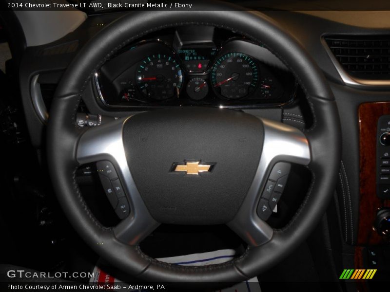 Black Granite Metallic / Ebony 2014 Chevrolet Traverse LT AWD