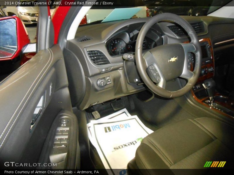 Crystal Red Tintcoat / Ebony 2014 Chevrolet Traverse LT AWD