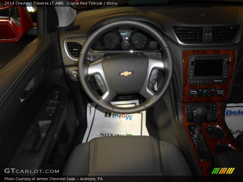 Crystal Red Tintcoat / Ebony 2014 Chevrolet Traverse LT AWD