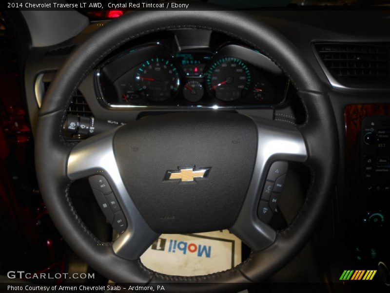 Crystal Red Tintcoat / Ebony 2014 Chevrolet Traverse LT AWD