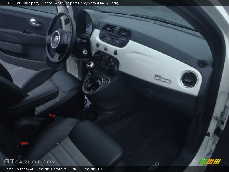 Bianco (White) / Sport Nero/Nero (Black/Black) 2013 Fiat 500 Sport