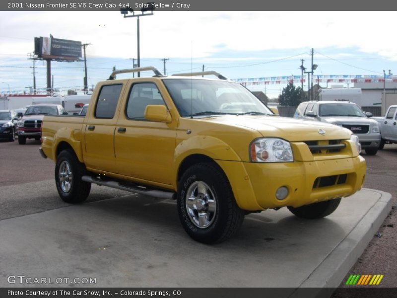 Solar Yellow / Gray 2001 Nissan Frontier SE V6 Crew Cab 4x4