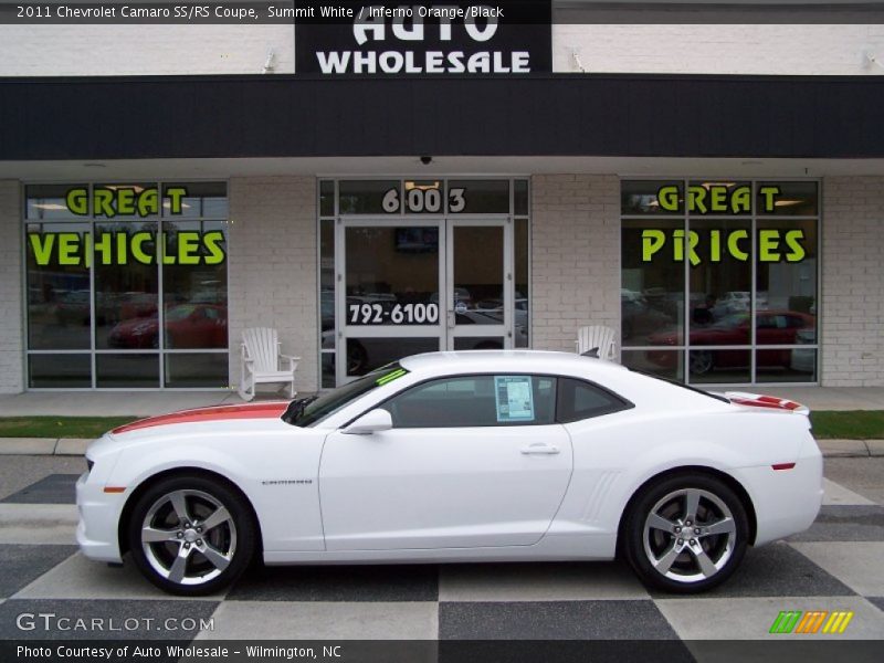 Summit White / Inferno Orange/Black 2011 Chevrolet Camaro SS/RS Coupe