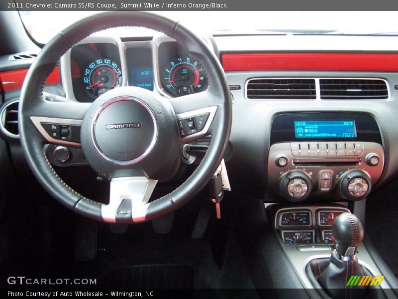 Summit White / Inferno Orange/Black 2011 Chevrolet Camaro SS/RS Coupe
