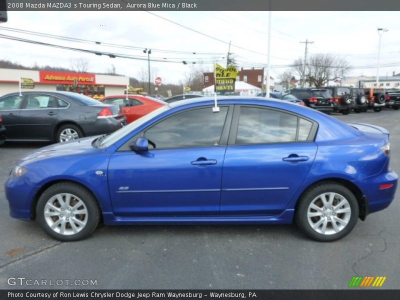 Aurora Blue Mica / Black 2008 Mazda MAZDA3 s Touring Sedan