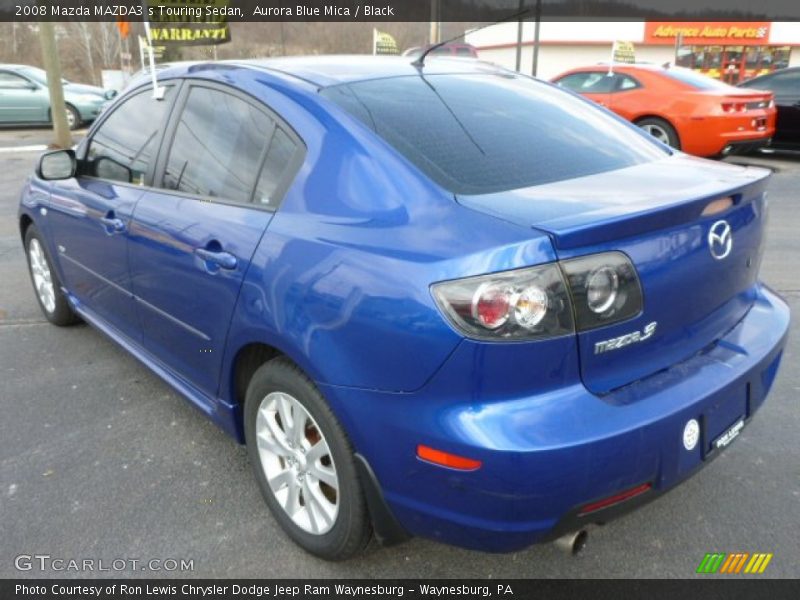 Aurora Blue Mica / Black 2008 Mazda MAZDA3 s Touring Sedan