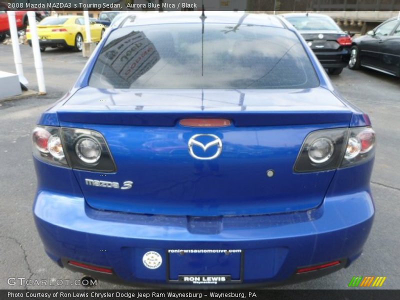 Aurora Blue Mica / Black 2008 Mazda MAZDA3 s Touring Sedan
