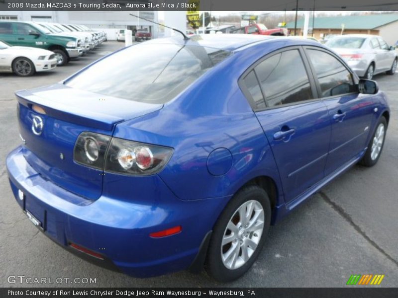 Aurora Blue Mica / Black 2008 Mazda MAZDA3 s Touring Sedan