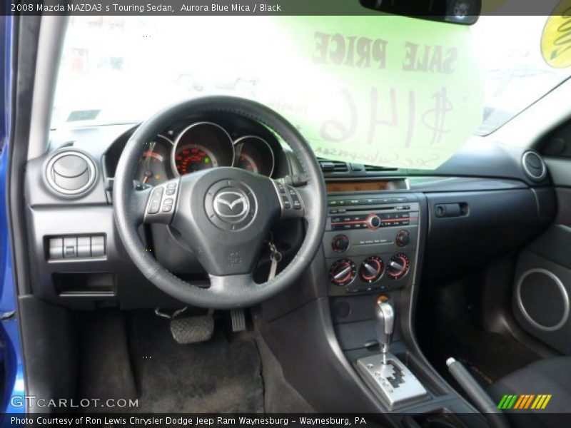 Aurora Blue Mica / Black 2008 Mazda MAZDA3 s Touring Sedan