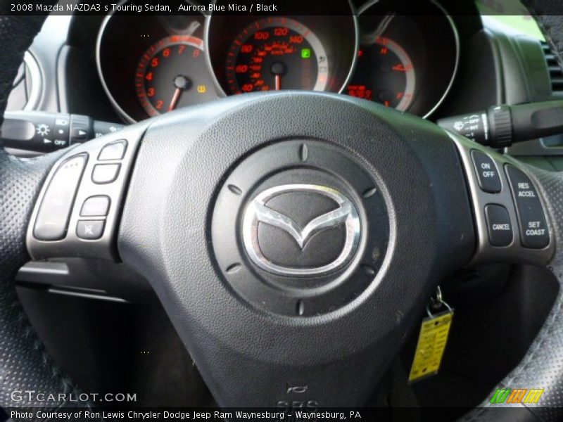 Aurora Blue Mica / Black 2008 Mazda MAZDA3 s Touring Sedan