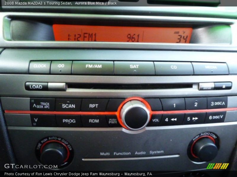 Aurora Blue Mica / Black 2008 Mazda MAZDA3 s Touring Sedan