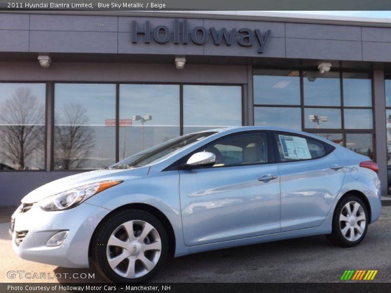 Blue Sky Metallic / Beige 2011 Hyundai Elantra Limited