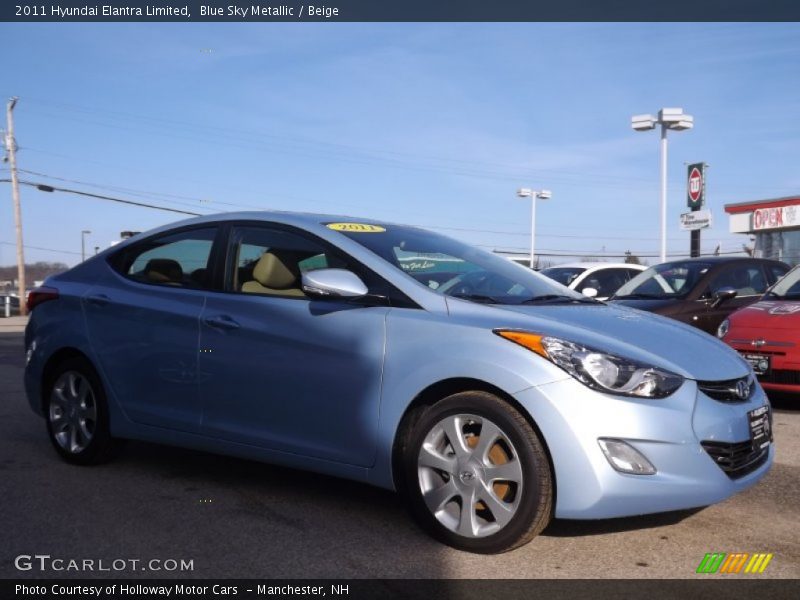 Blue Sky Metallic / Beige 2011 Hyundai Elantra Limited