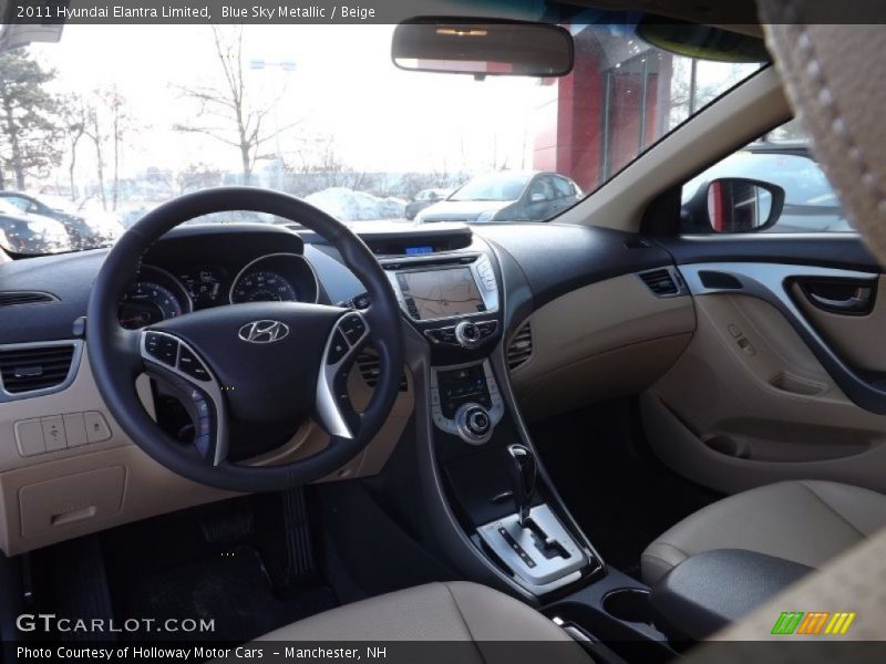 Blue Sky Metallic / Beige 2011 Hyundai Elantra Limited