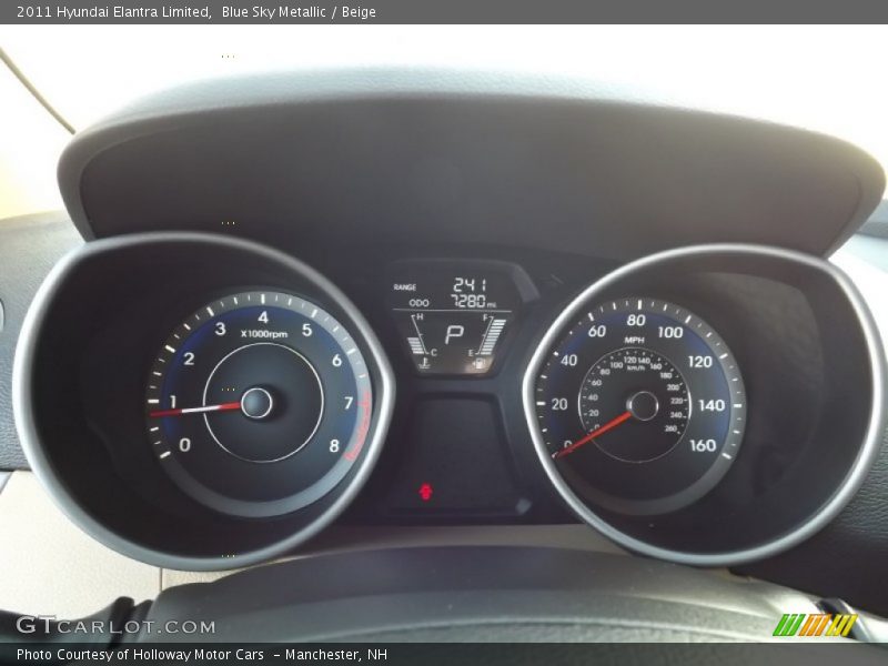 Blue Sky Metallic / Beige 2011 Hyundai Elantra Limited