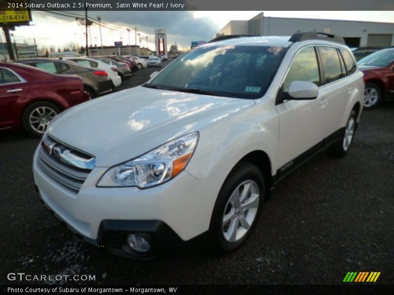 Satin White Pearl / Ivory 2014 Subaru Outback 2.5i Premium