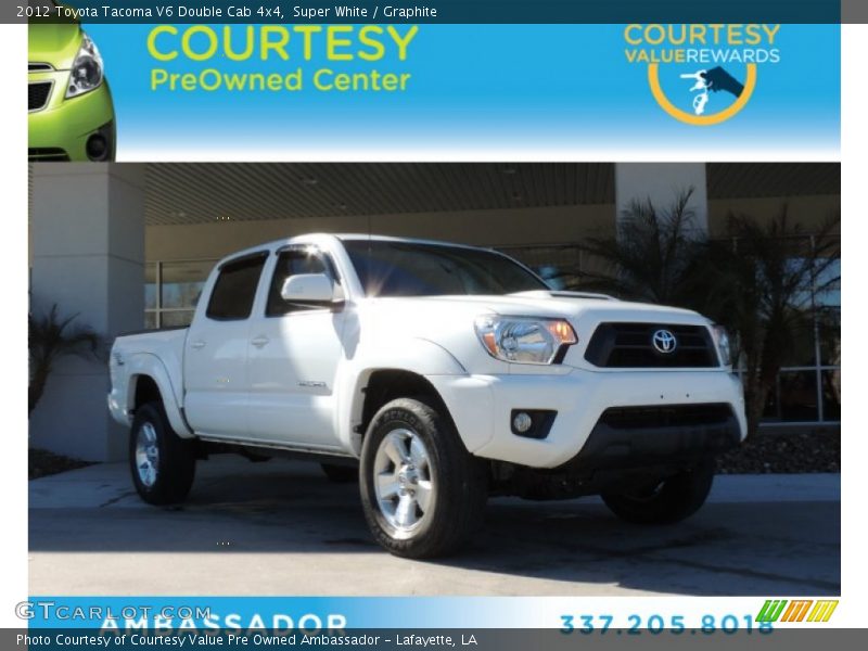 Super White / Graphite 2012 Toyota Tacoma V6 Double Cab 4x4