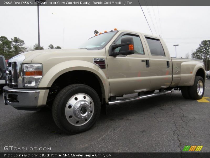 Pueblo Gold Metallic / Tan 2008 Ford F450 Super Duty Lariat Crew Cab 4x4 Dually