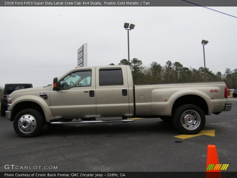 Pueblo Gold Metallic / Tan 2008 Ford F450 Super Duty Lariat Crew Cab 4x4 Dually