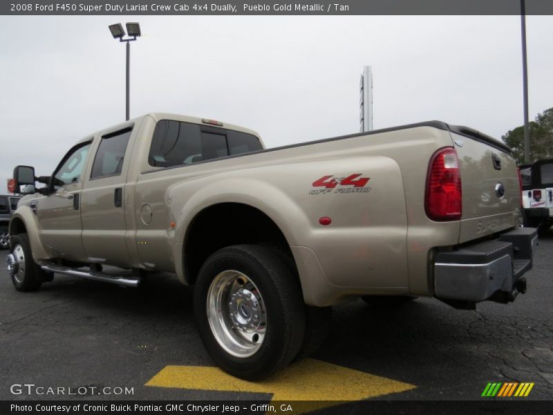 Pueblo Gold Metallic / Tan 2008 Ford F450 Super Duty Lariat Crew Cab 4x4 Dually