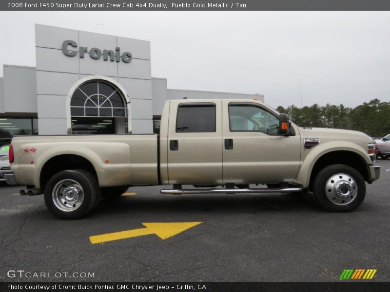 Pueblo Gold Metallic / Tan 2008 Ford F450 Super Duty Lariat Crew Cab 4x4 Dually