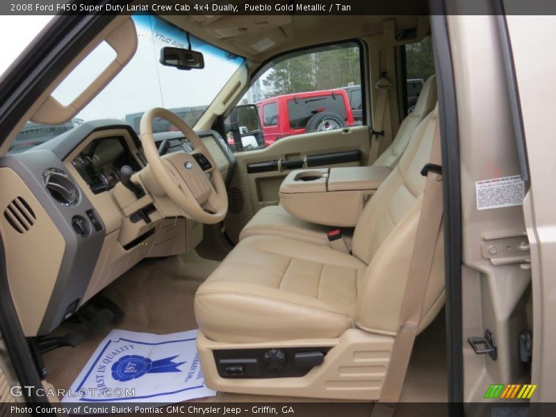 Pueblo Gold Metallic / Tan 2008 Ford F450 Super Duty Lariat Crew Cab 4x4 Dually