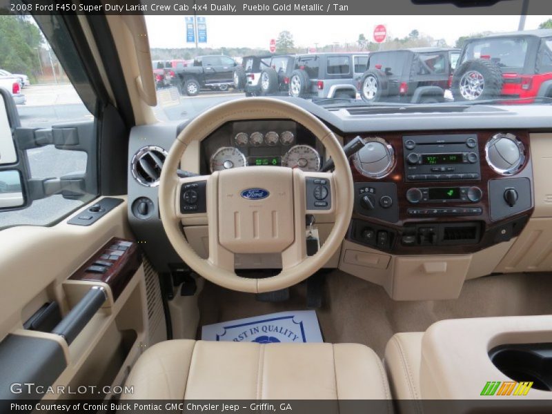 Pueblo Gold Metallic / Tan 2008 Ford F450 Super Duty Lariat Crew Cab 4x4 Dually