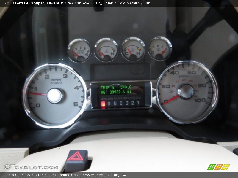 Pueblo Gold Metallic / Tan 2008 Ford F450 Super Duty Lariat Crew Cab 4x4 Dually