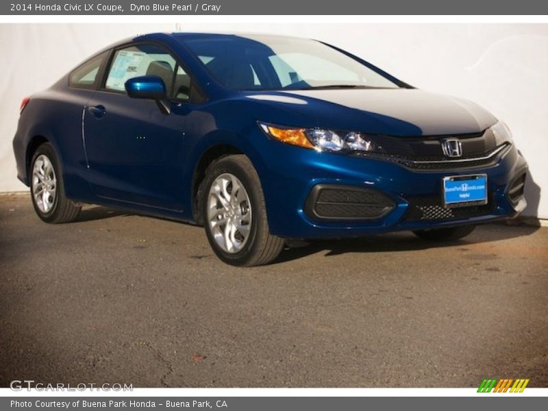 Dyno Blue Pearl / Gray 2014 Honda Civic LX Coupe