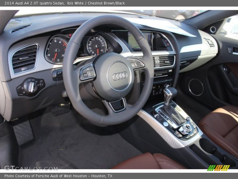 Ibis White / Chestnut Brown/Black 2014 Audi A4 2.0T quattro Sedan