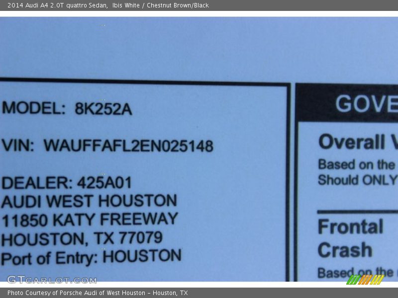 Ibis White / Chestnut Brown/Black 2014 Audi A4 2.0T quattro Sedan