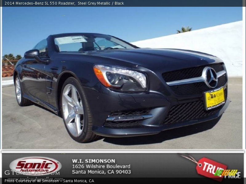 Steel Grey Metallic / Black 2014 Mercedes-Benz SL 550 Roadster