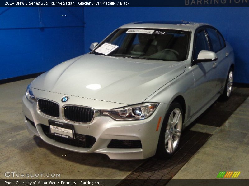 Glacier Silver Metallic / Black 2014 BMW 3 Series 335i xDrive Sedan