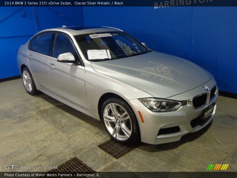 Glacier Silver Metallic / Black 2014 BMW 3 Series 335i xDrive Sedan