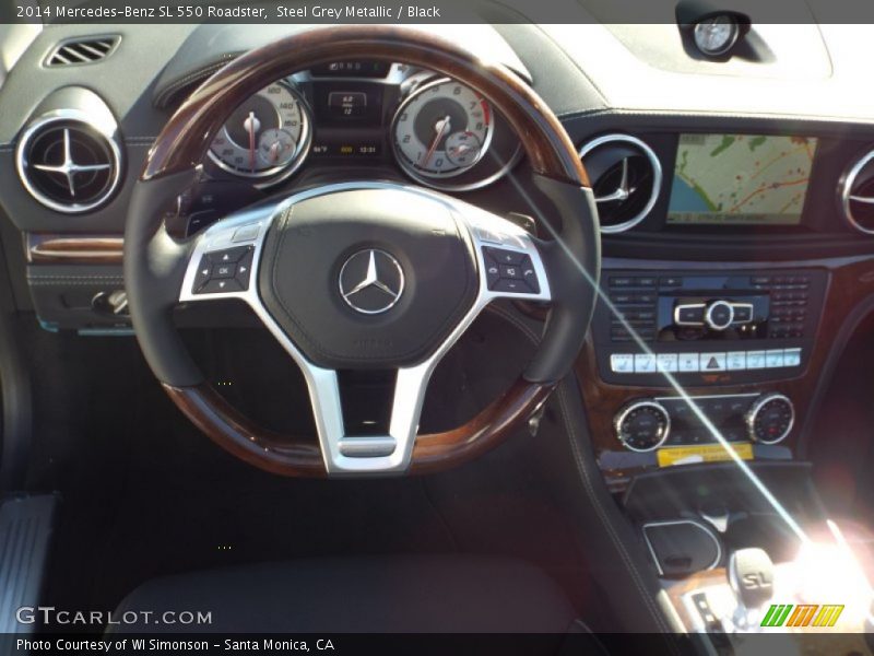 Steel Grey Metallic / Black 2014 Mercedes-Benz SL 550 Roadster