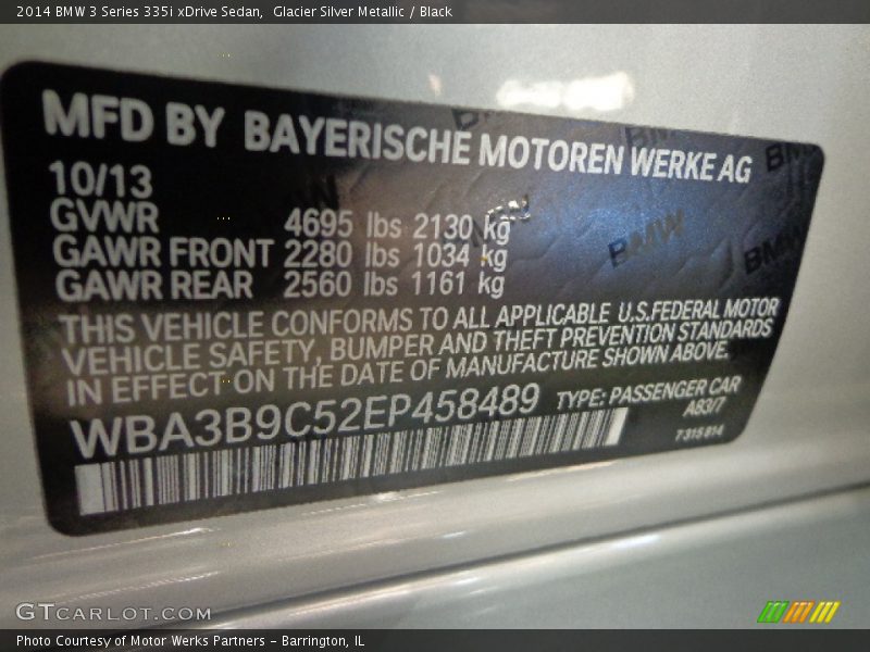 2014 3 Series 335i xDrive Sedan Glacier Silver Metallic Color Code A83