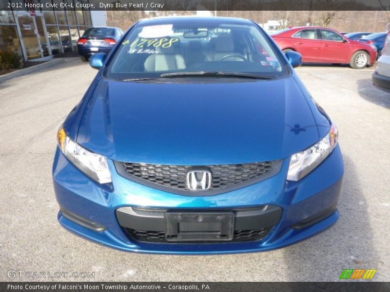 Dyno Blue Pearl / Gray 2012 Honda Civic EX-L Coupe